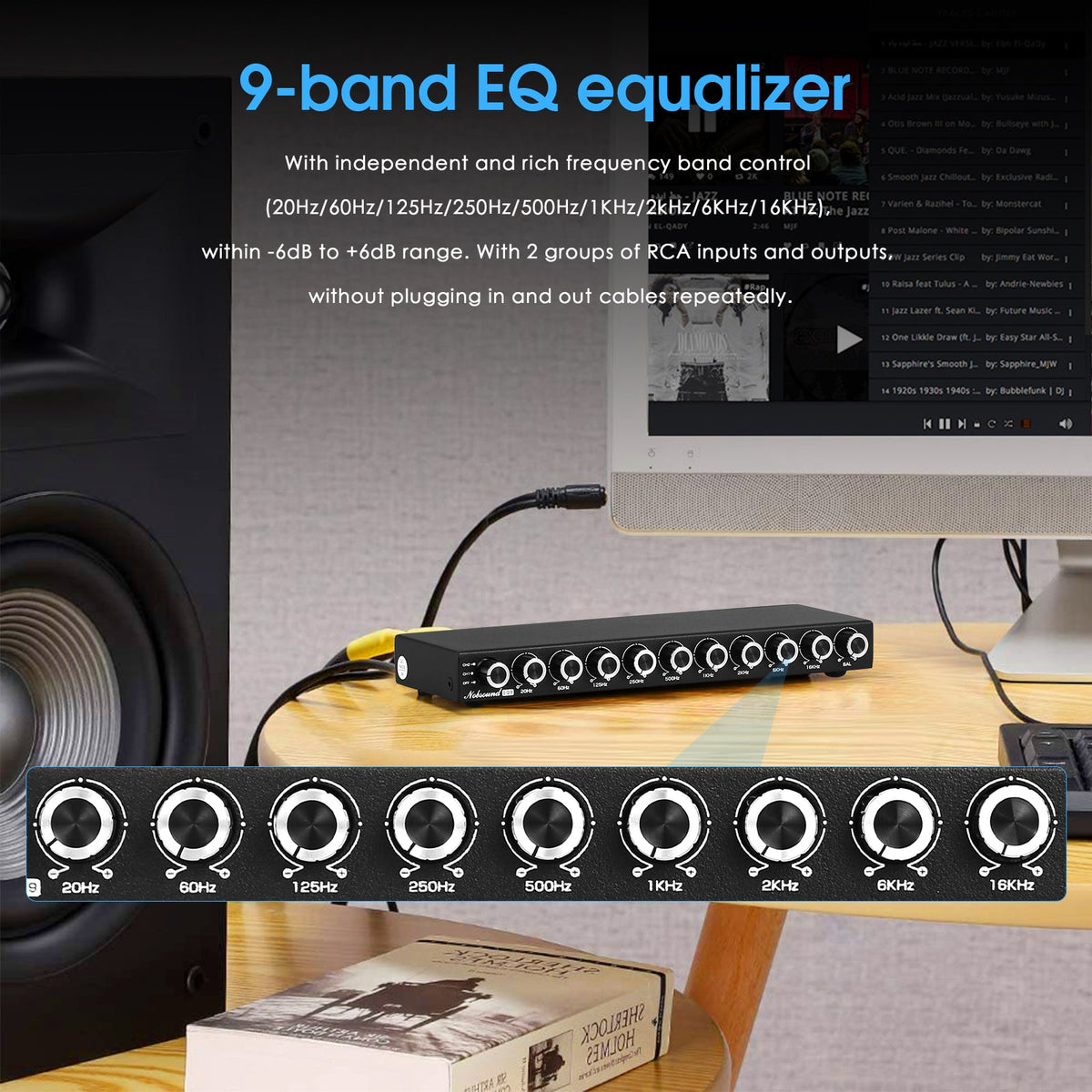 Nobsound EQ9 - detalle deslizadores