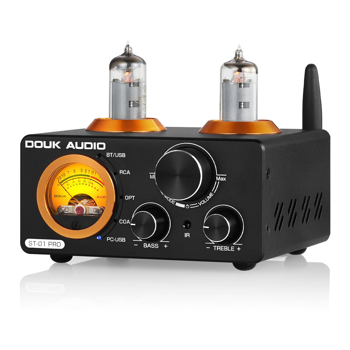Douk Audio ST-01 PRO – Amplificador Bluetooth 200W a Válvulas con DAC USB, VU Meter y Control de Tono